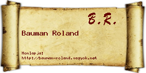 Bauman Roland névjegykártya